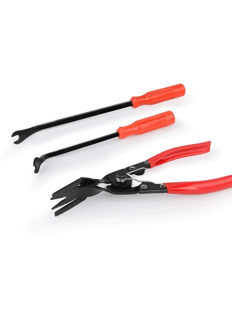 3 Pcs Clip Pliers Set & Fastener Remover-Auto Upholstery Combo Repair Kit With Storage Bag - Image 4